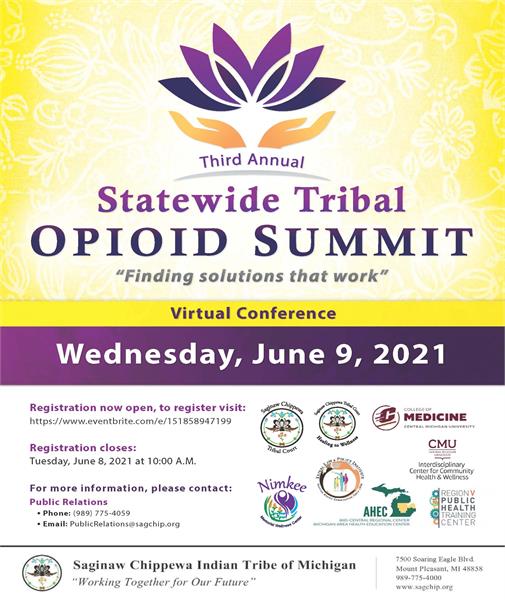 Statewide Tribal Opioid Summit Saginaw Chippewa Indian Tribe