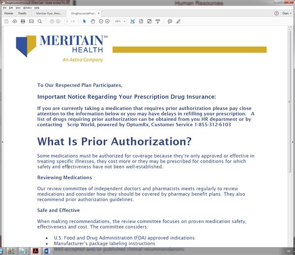 Tribal Employees Important Notice Regarding Your Prescription