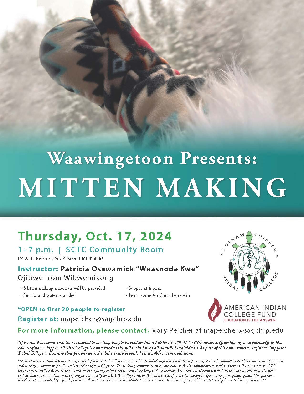 Mitten Making with Pat Osawamick - Saginaw Chippewa Indian Tribe