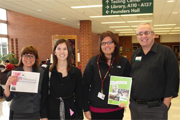 Pictured left to right: Julie Dorcey, Samantha Olson, Amanda Flaugher and Coordinator of Foundation Communications and Campaigns Tom Caylor